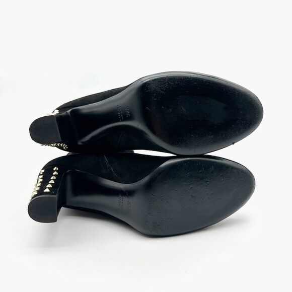 GUCCI Melville Black Suede Boots Size 39.5 US 9.5 Studded Heeled Bootie - Picture 12 of 14